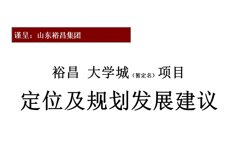 聊城裕昌大学城项目定位及规划发展建议87p.ppt_第1页