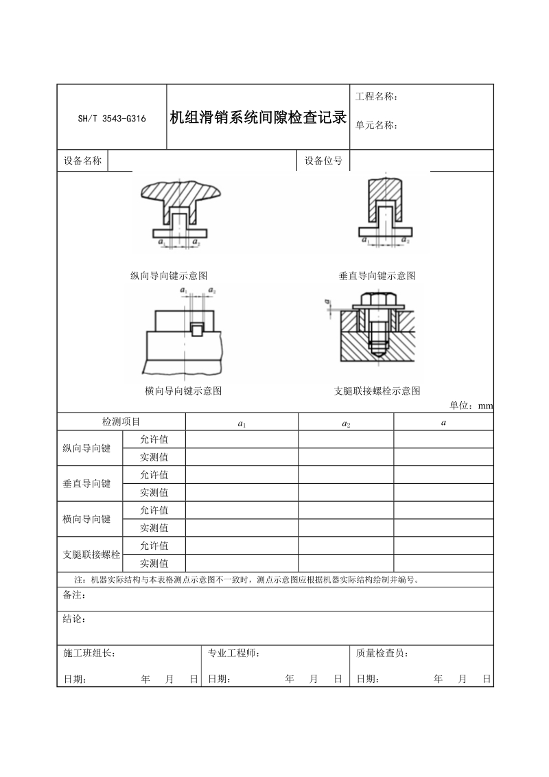 3543-G316机组滑销系统间隙检查记录.doc_第1页