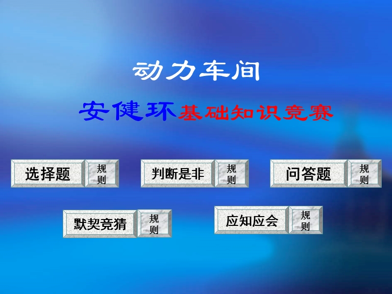 动力车间安健环基础知识竞赛 PPT.ppt_第1页