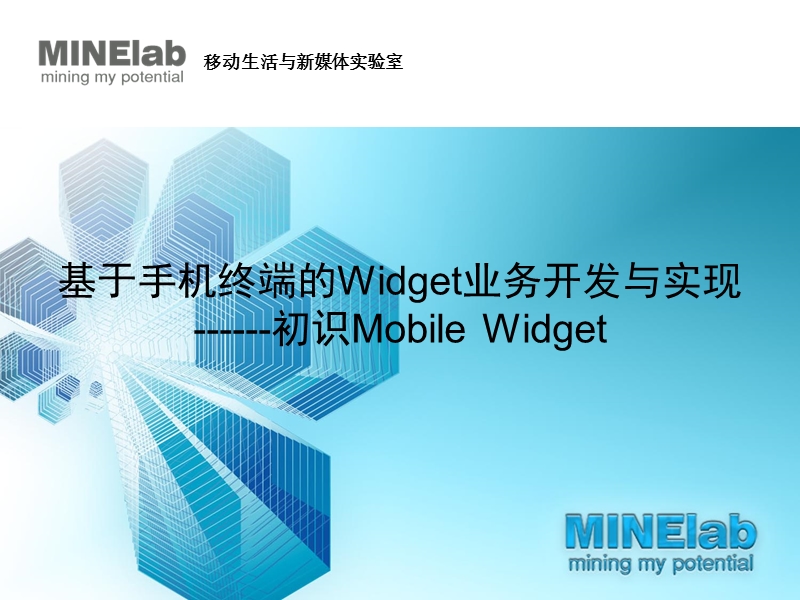 基于手机终端的mobile widget开发与应用.ppt_第1页