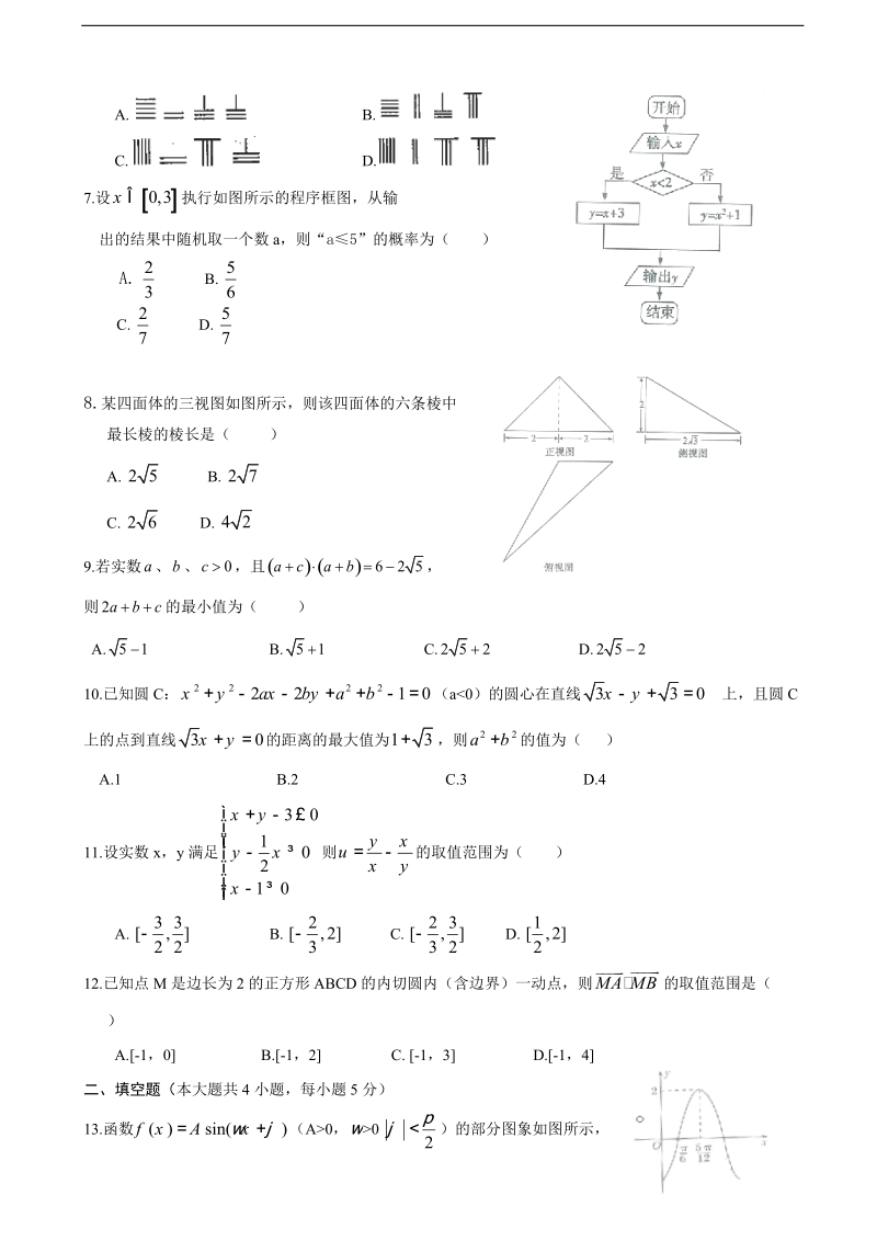 2018年江西省红色七校高三上学期第一次联考 数学（文）.doc_第2页