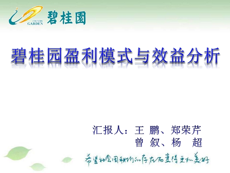 广东佛山碧桂园盈利模式与效益分析(60页).ppt_第1页