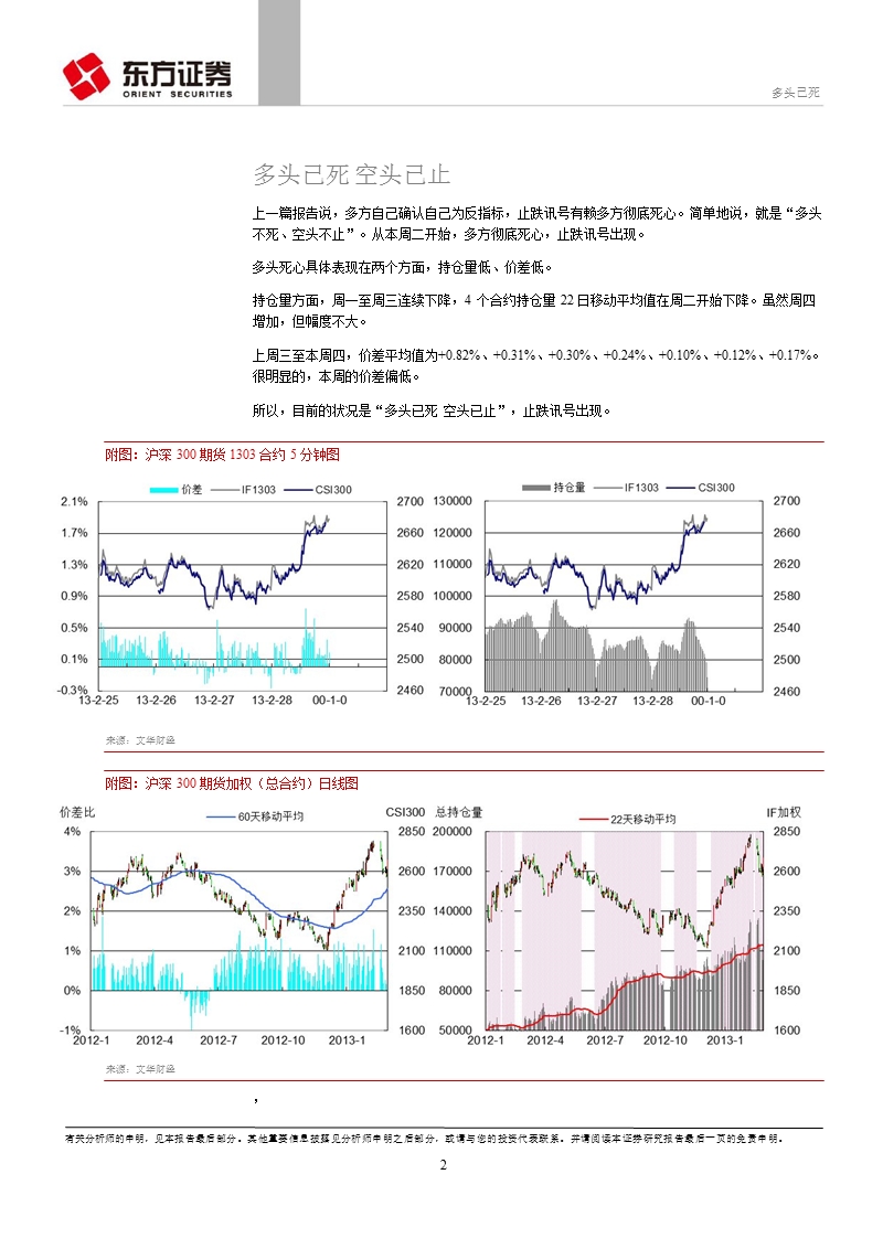 沪深300指数期货动态跟踪：多头已死-130301.ppt_第2页