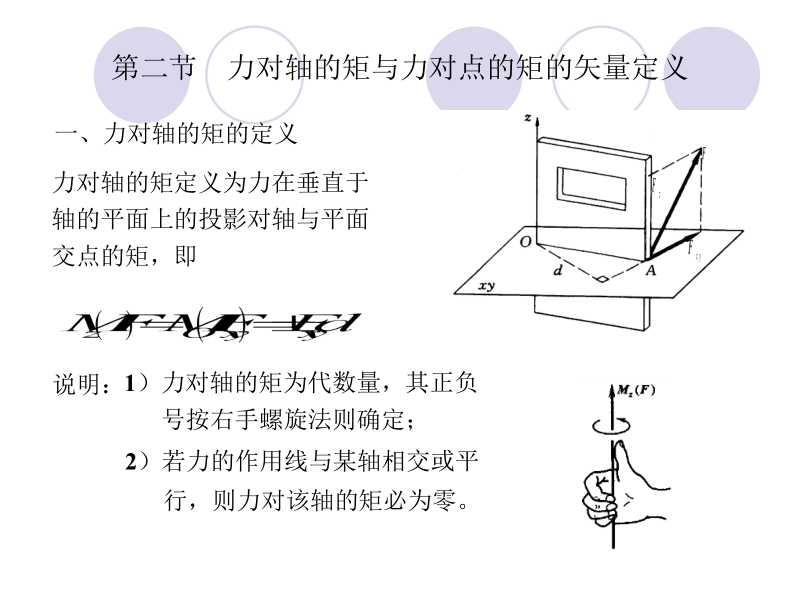 理论力学 第2版 王永廉 05空间力系_2力对轴的矩新.ppt_第1页