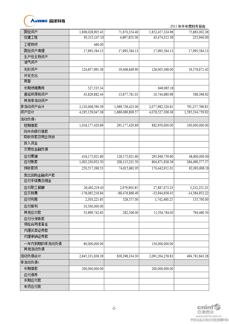 澳洋科技：2011年半年度财务报告.ppt_第2页