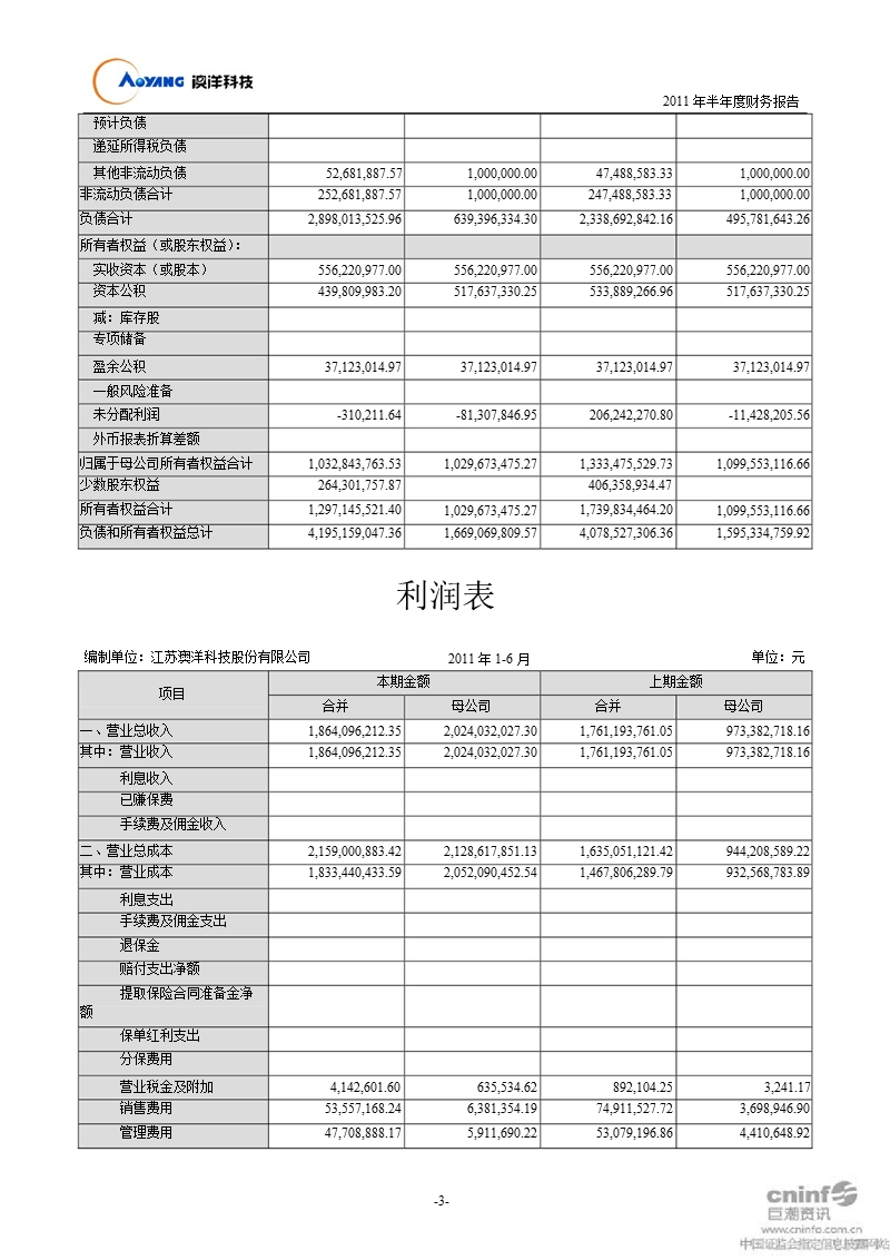 澳洋科技：2011年半年度财务报告.ppt_第3页