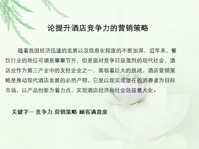 论提升酒店竞争力的营销策略.ppt_第2页