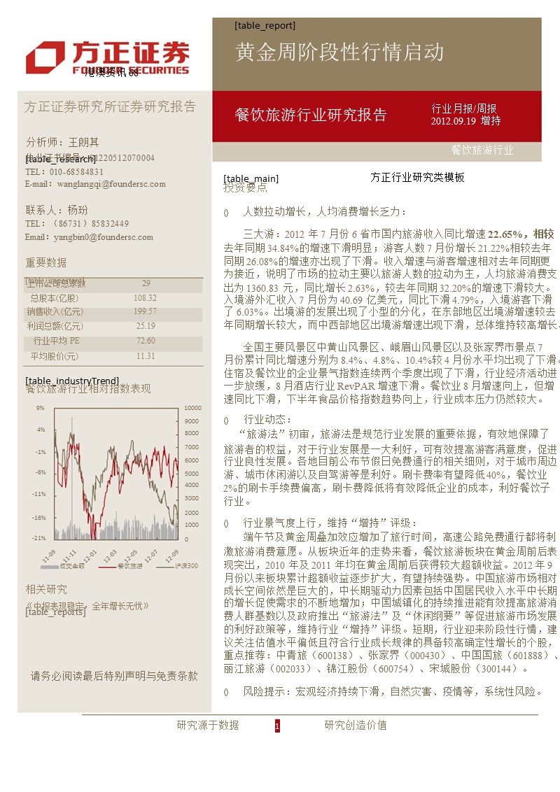 餐饮旅游行业研究报告：黄金周阶段性行情启动-2012-09-20.ppt_第1页