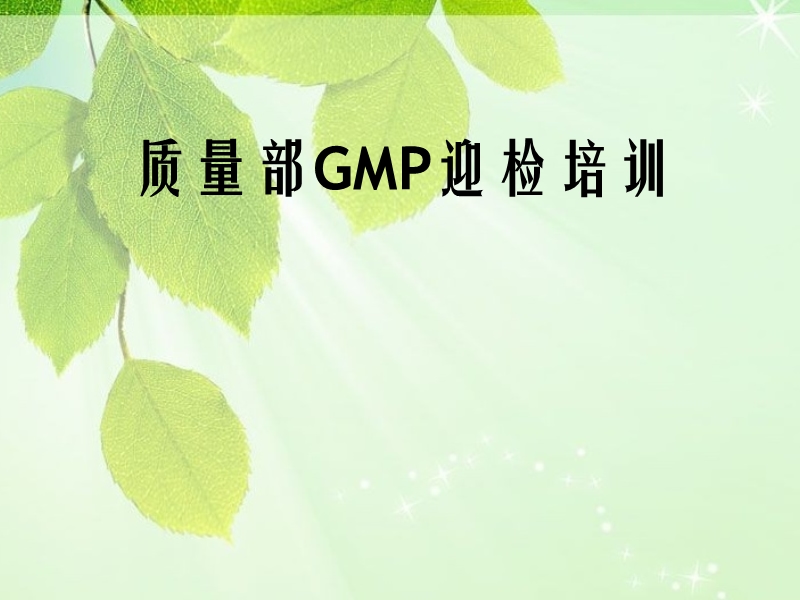 质量部gmp迎检培训.pptx_第1页