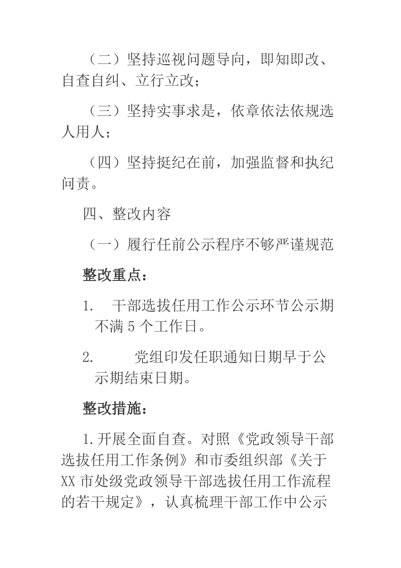 2018年某市委巡视组市委组织部检查组反馈选人用人问题整改工作实施方案.docx_第3页