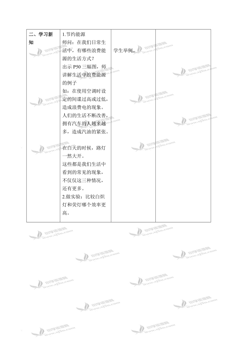 （苏教版）六年级科学下册教案 节约能源与开发新能源 3.doc_第2页