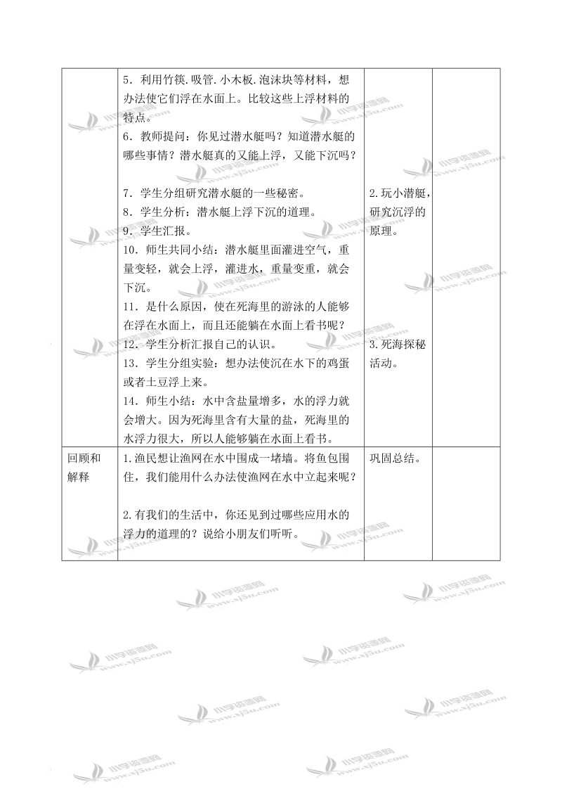 （苏教版）三年级科学下册教案 使沉在水里的物体浮起来 1.doc_第3页