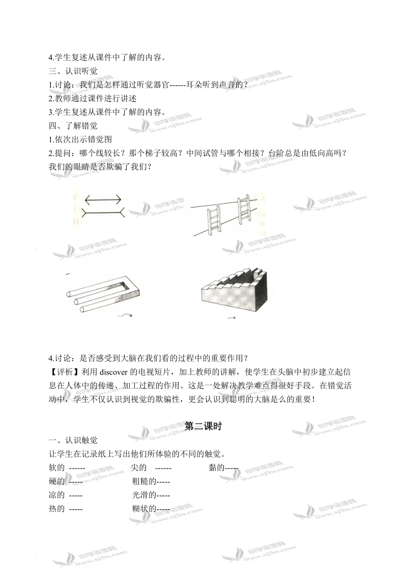 （苏教版）五年级科学下册教案 感觉 3.doc_第3页