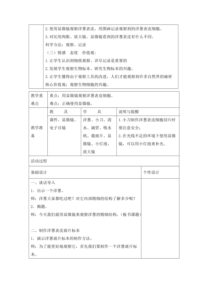 六年级下科学教案《用显微镜观察身边的生命世界（一）》教案1教科版（三起）.doc_第2页