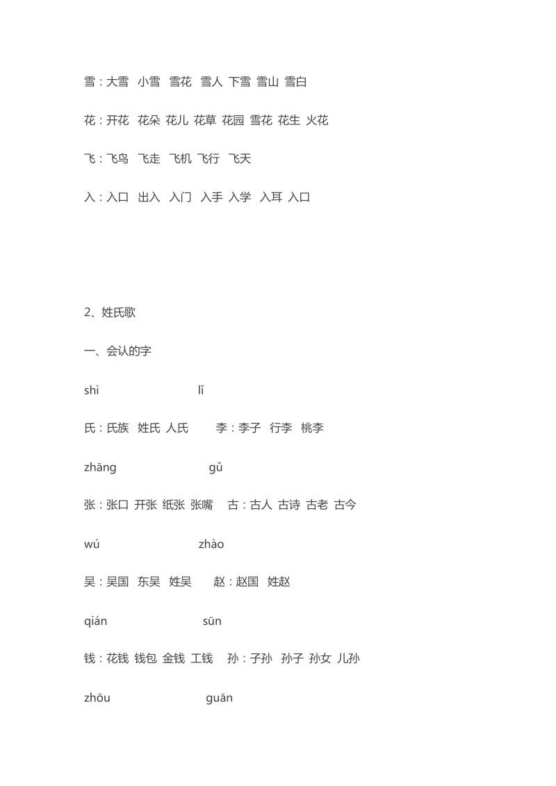 一年级下语文期末试题部编(人教版)一年级语文下册知识点归纳-全册人教版（2016部编版）.docx_第3页