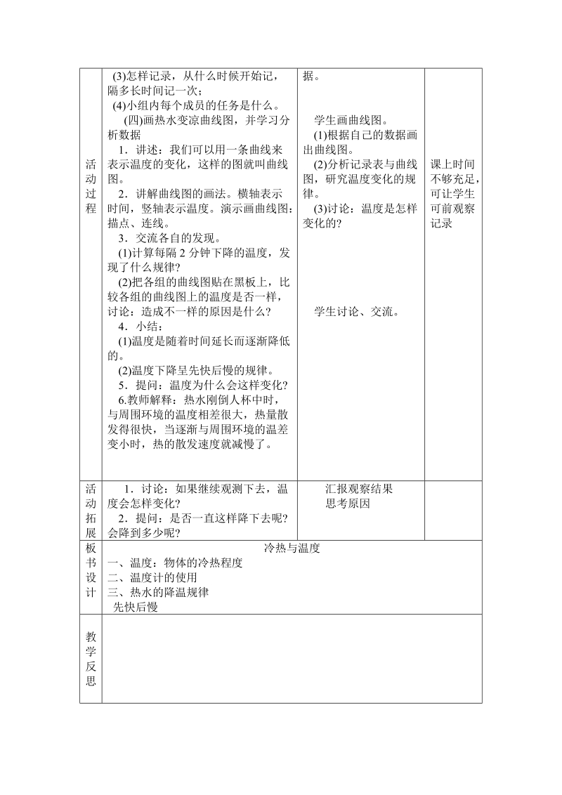 四年级上科学教案第二单元冷和热+++++++1+冷热与温度苏教版（三起）.doc_第2页