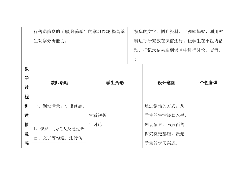 六年级下科学教案第四单元 信息与生活 第十七课     生物是怎样传递信息的 教案1青岛版（六三制）.doc_第2页