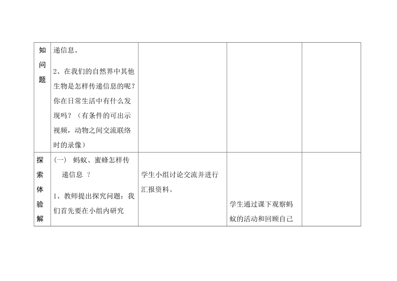 六年级下科学教案第四单元 信息与生活 第十七课     生物是怎样传递信息的 教案1青岛版（六三制）.doc_第3页