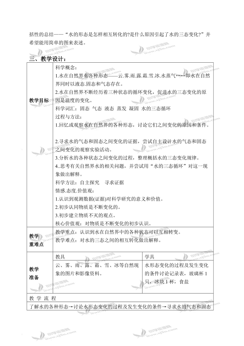 （教科版）三年级科学下册教案 水的三态变化 2.doc_第2页