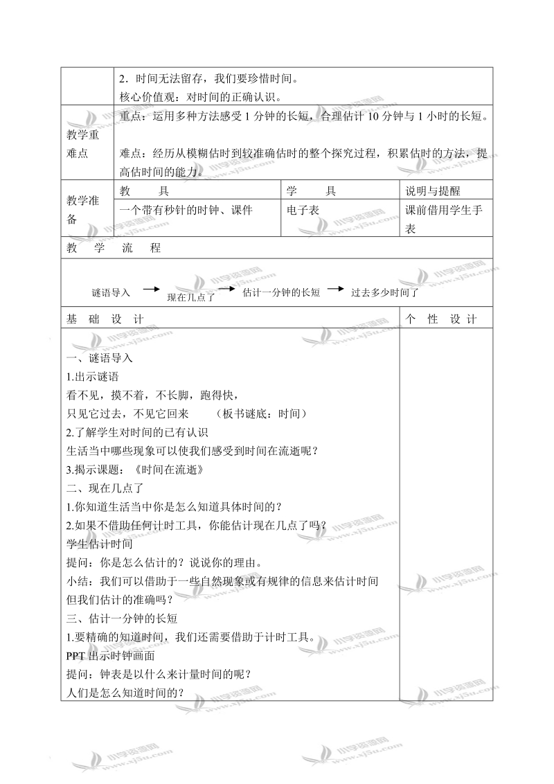 （教科版）五年级科学下册教案 时间在流逝 6.doc_第2页