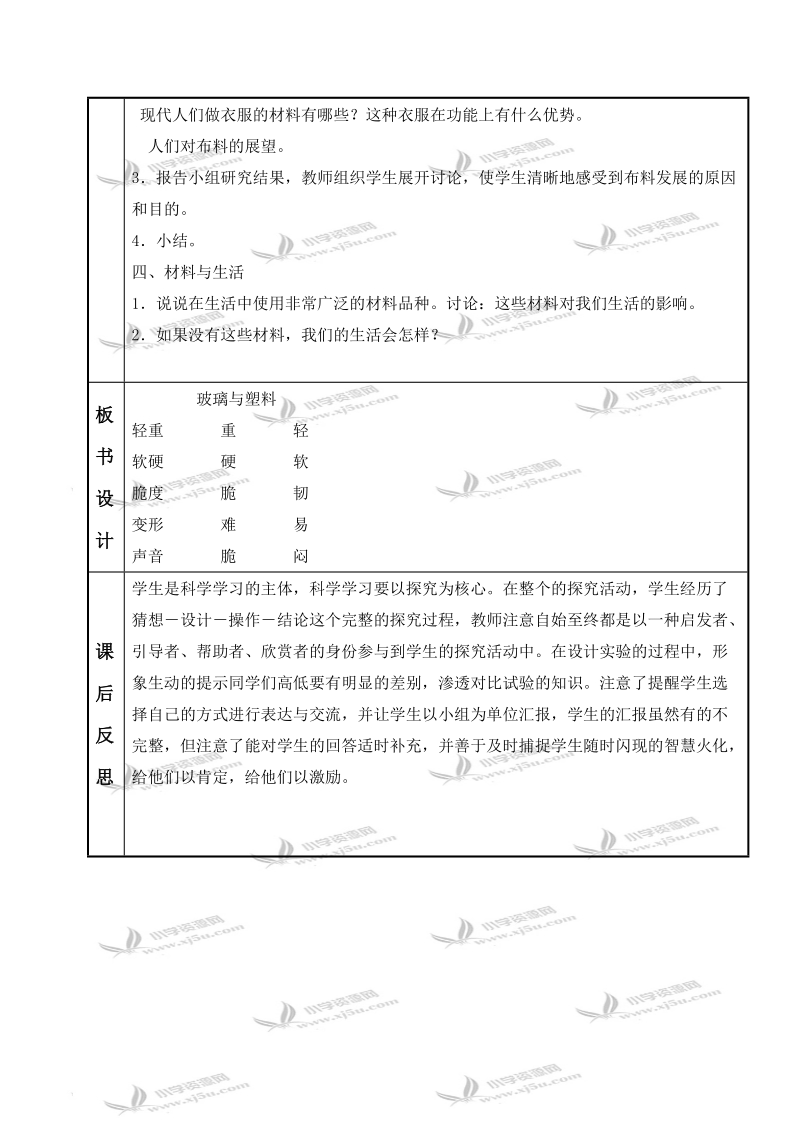 （青岛版五年制）四年级科学上册教案 玻璃与塑料 1.doc_第2页