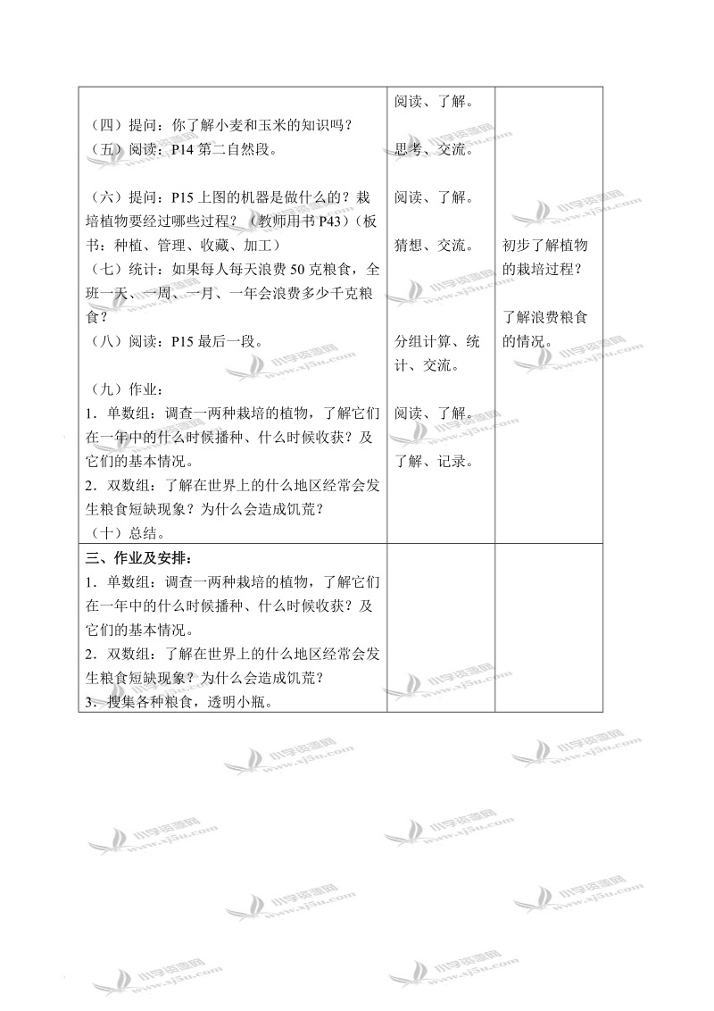 （首师大版）三年级科学上册教案 栽培的植物 1 第一课时.doc_第2页