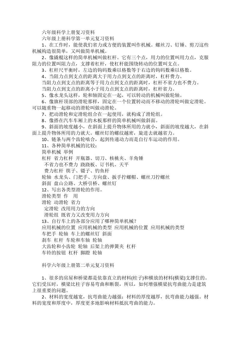 六年级上科学期末试题六年级上册科学复习重点人教版.doc_第1页