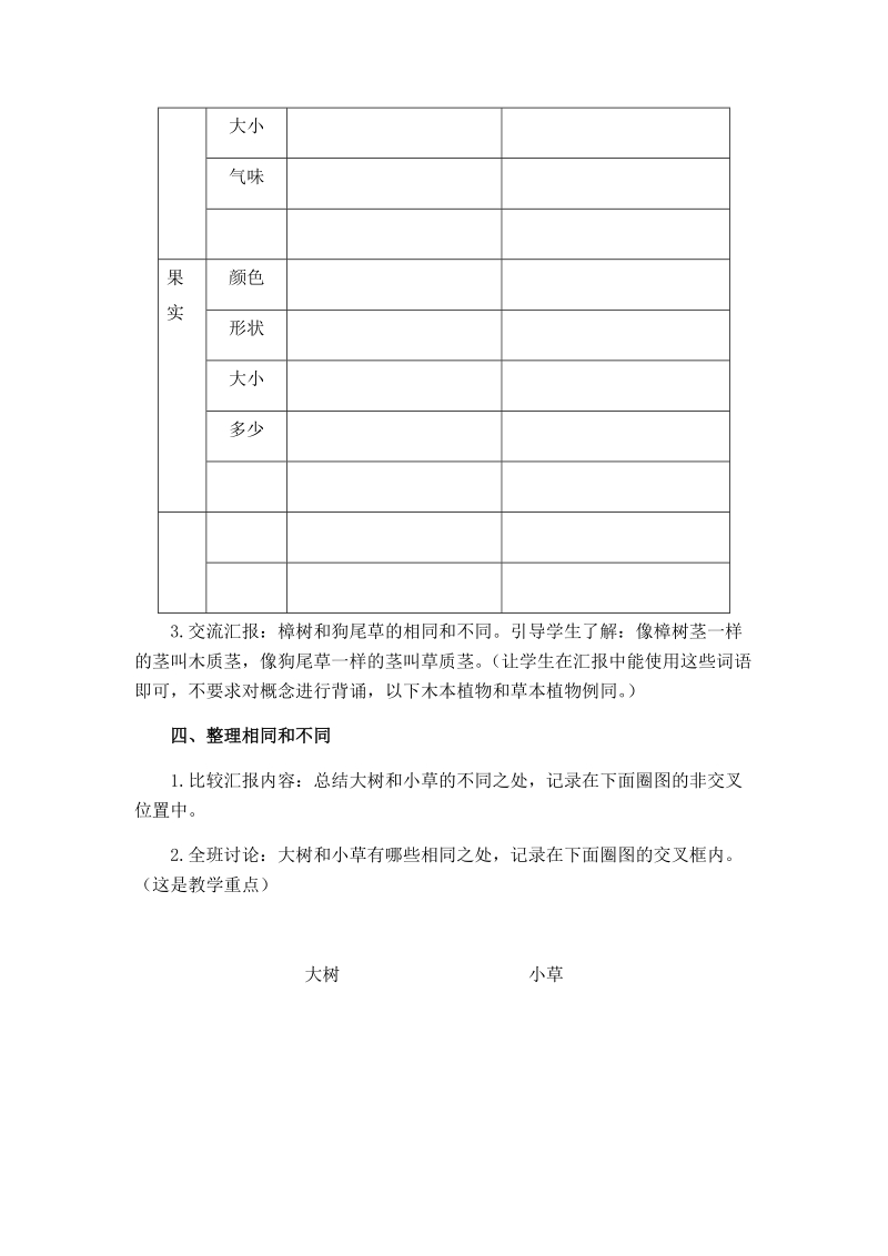 三年级上科学教案1.3 大树和小草x教科版（三起）.docx_第3页