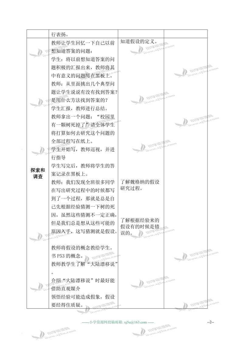 （苏教版）六年级科学上册教案 假设.doc_第2页