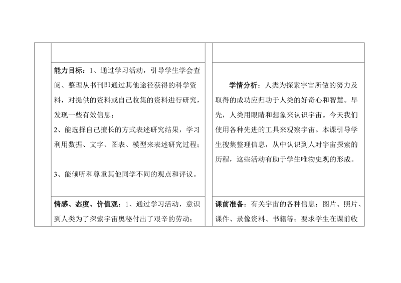 六年级下科学教案第五单元 探索宇宙 第二十二课  探索宇宙 教案 1青岛版（六三制）.doc_第2页