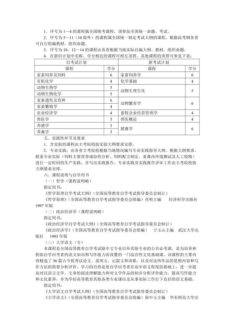 高等教育自学考试畜牧专业专科.doc_第2页