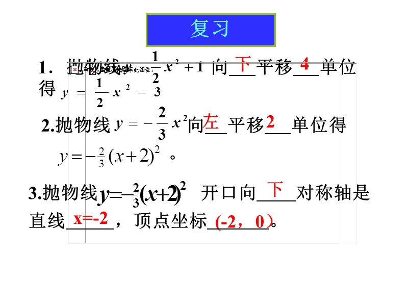 二次函数y=a(x m)2 k图象1.ppt_第3页