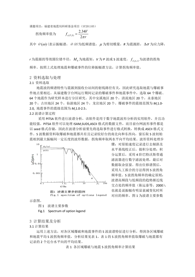 福建地区爆破与地震的波谱差异.doc_第2页