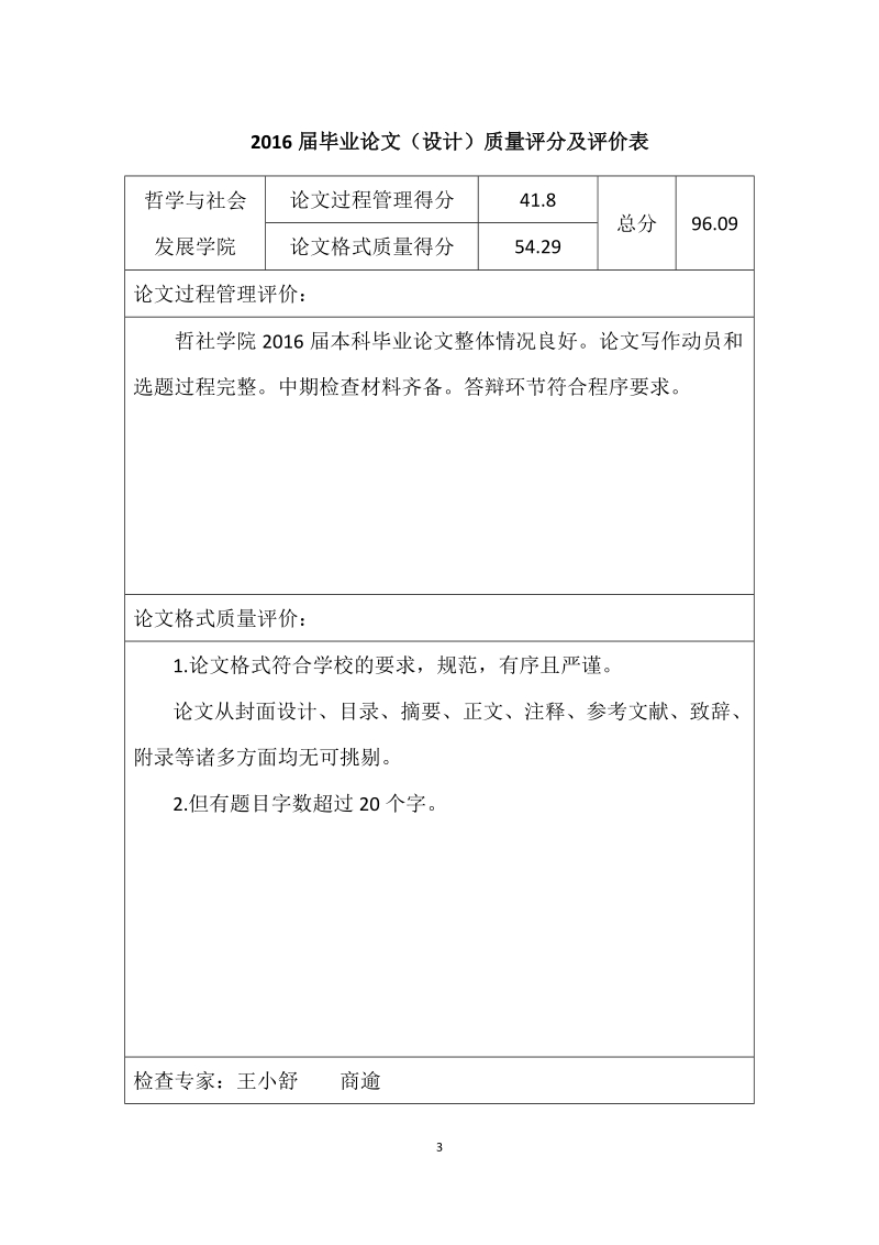 2016届毕业论文（设计）质量检查评分及评价表.doc_第3页