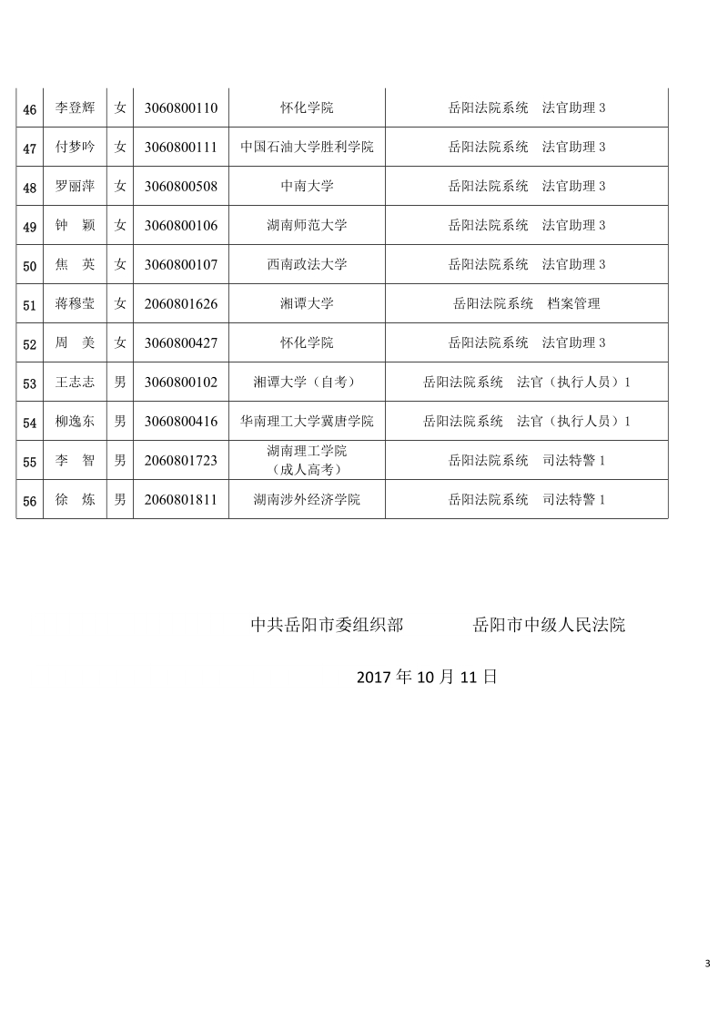 2017年岳阳市法院系统.doc_第3页