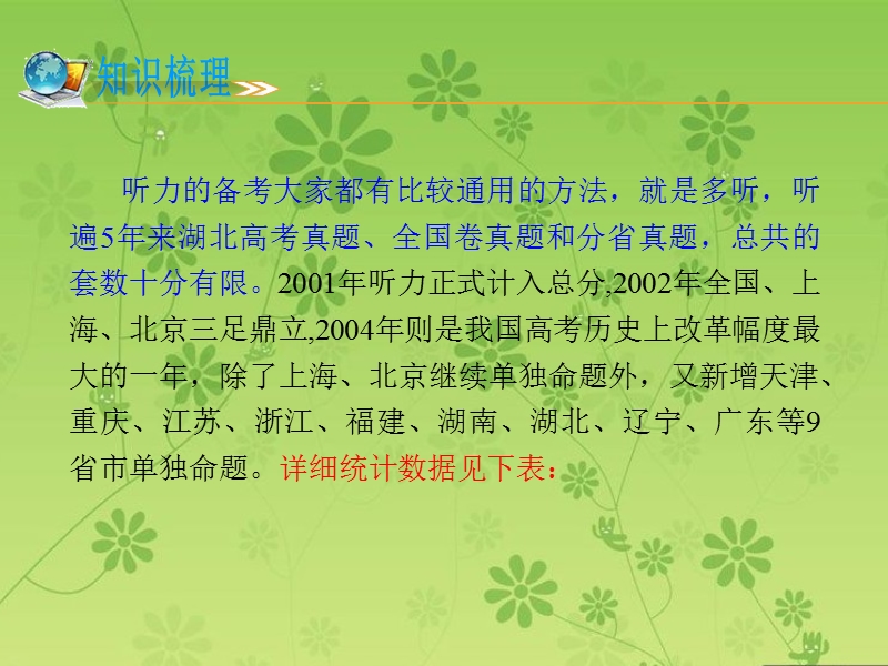 2015-2016学年高考英语二轮复习精品课件：专题三听力-第3讲应试策略与技术(大纲版湖北专用).ppt_第2页