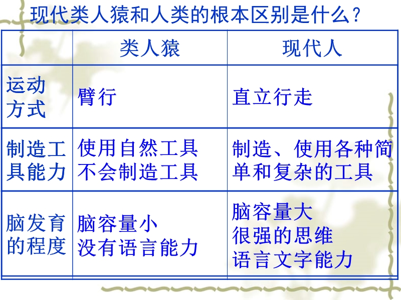 2016春人教版七下第1章《人的由来》第1节《人类的起源和发展》ppt课件.ppt.ppt_第1页