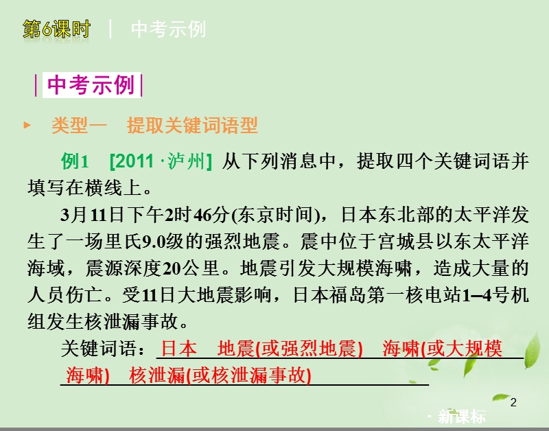 2012中考语文一轮复习精讲精练-六-信息提取与概括课件.ppt_第2页