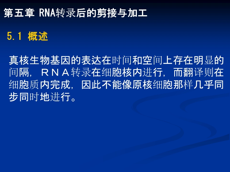 第五章rna转录后的剪接与加工概述.ppt_第1页