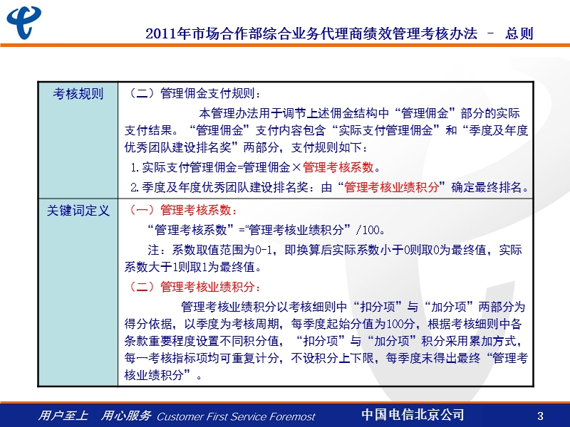 2011年市场合作部综合业务代理商绩效管理考-核办法.ppt_第3页