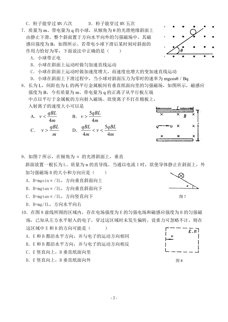 高二物理测试—磁场.doc_第2页