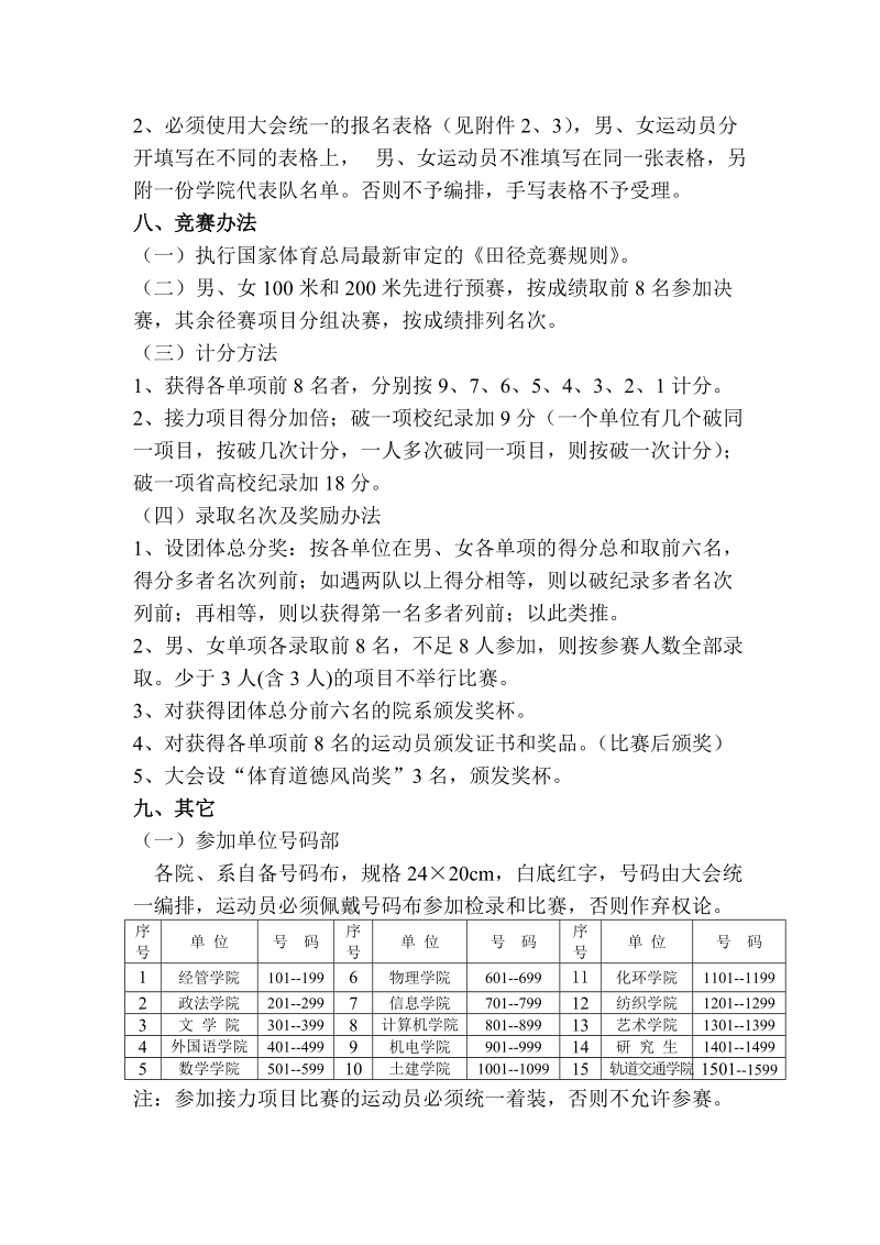 2016年五邑大学第二十九届田径运动会竞赛规程.doc_第2页