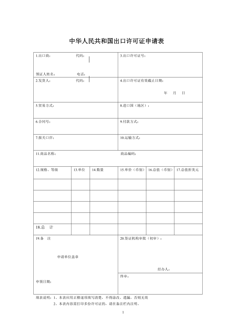 出口许可证申领签发工作规范.doc_第1页