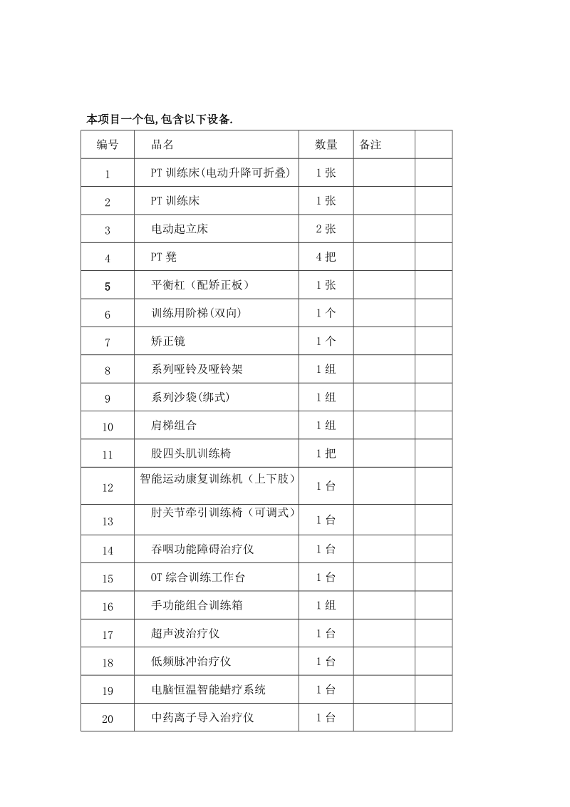 怀远县人民医院康复设备采购项目需求公示.doc_第2页