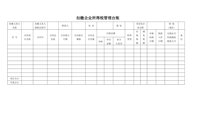 扣缴企业所得税管理台账.doc_第1页