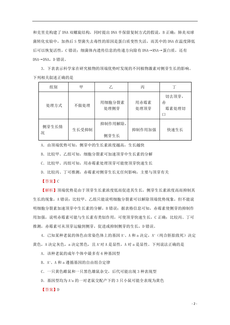 2018年普通高等学校招生全国统一考试高考理综考前适应性试题一.doc_第2页