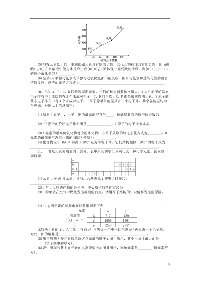 2019版高考化学一轮复习 第十一单元 物质结构与性质（选考）第1节 原子结构与性质课时练.doc_第3页