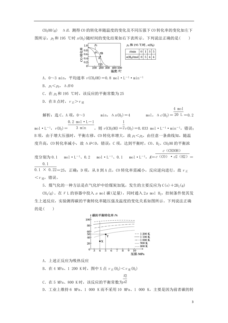 2019版高考化学总复习 第7章 化学反应速率和化学平衡 微专题强化突破13“数形结合”突破化学平衡图像题专题集训 新人教版.doc_第3页