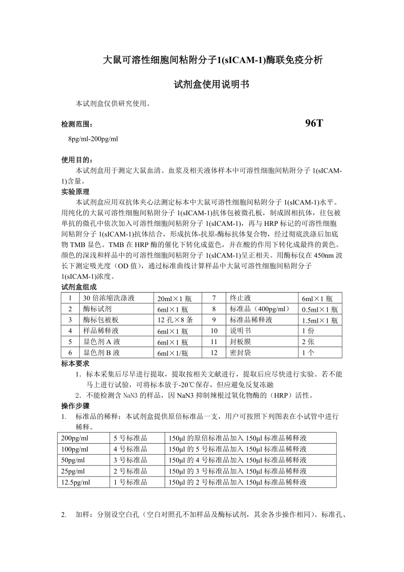 大鼠可溶性细胞间粘附分子1sicam-1酶联免疫分析.doc_第1页