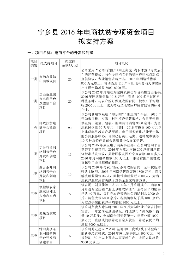 宁乡2016年电商扶贫专项资金项目.doc_第1页